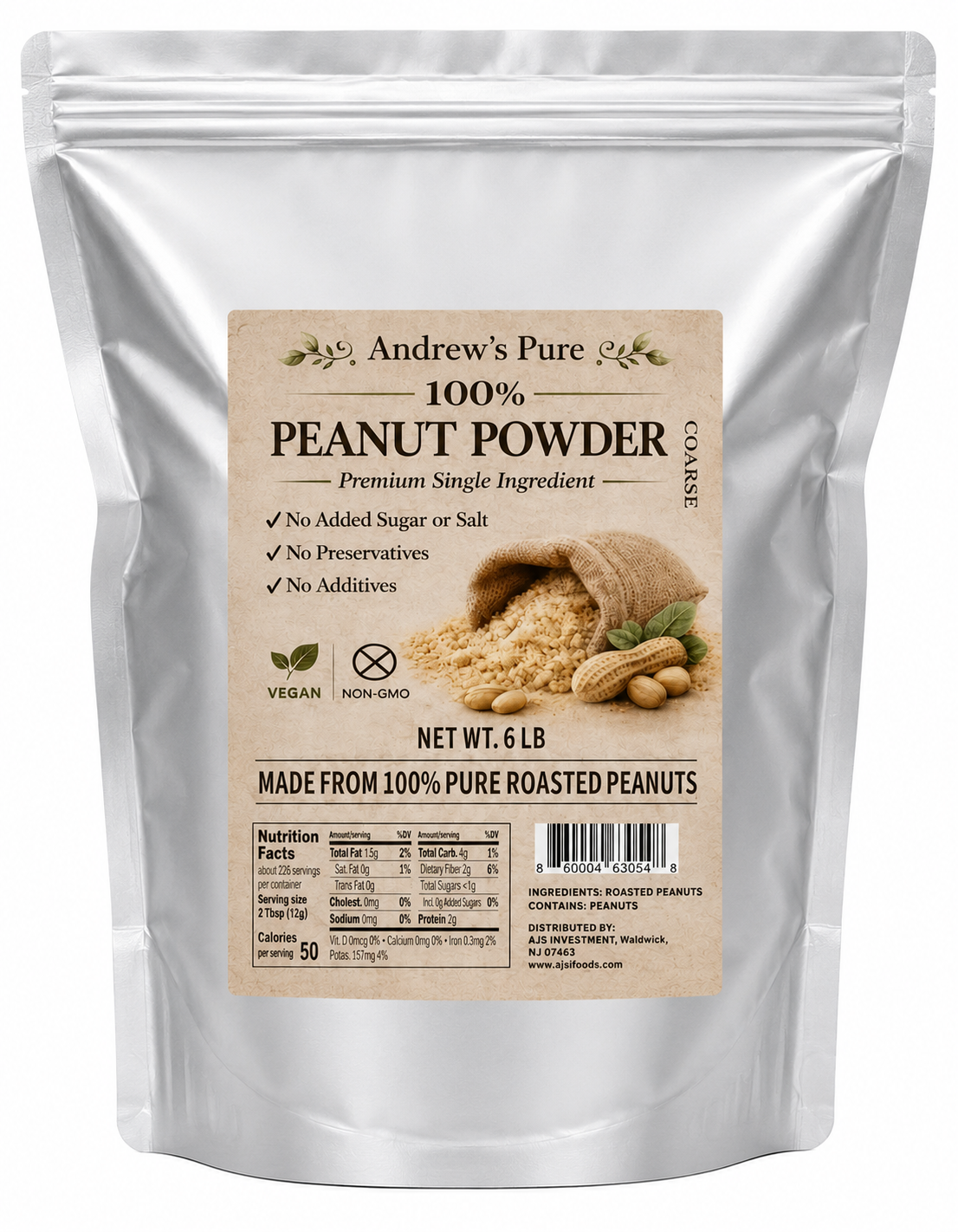 Andrew's Pure Coarse Peanut Powder
